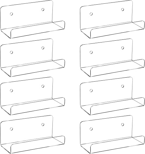 Miniatura 8 de COXWANG Soporte de pared para discos de vinilo acrílico, estantes de exhibición de revistas, soporte de pared para almacenamiento de libros, para