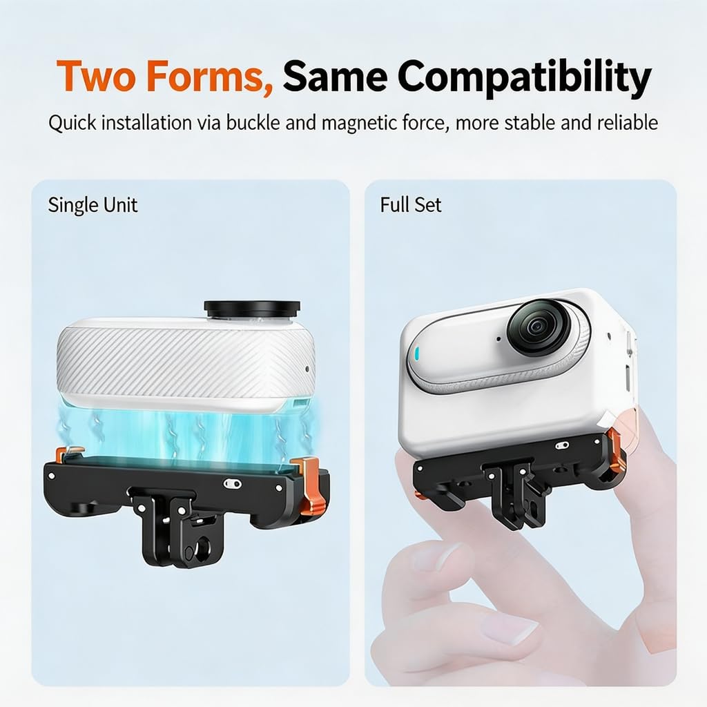 Base de montaje magnética para cámara de acción con fijación rápida para adaptador 360 GO3/GO3S