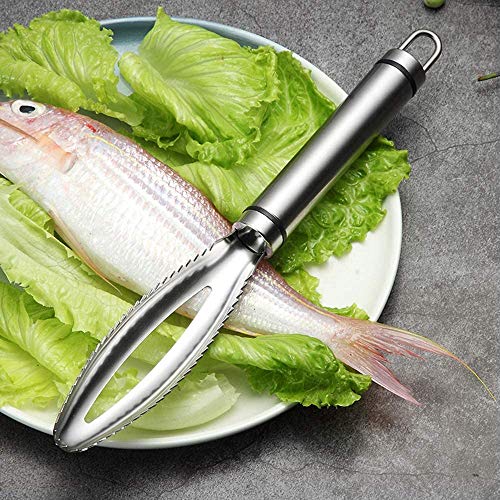 Foto von GZLCEU 3 Stk Fischentschupper set, Entschupper Fischschaber set Enthalten Fischschuppen Entferner und Grätenpinzette für Küche,Restaurant Reinigung Fischhaut