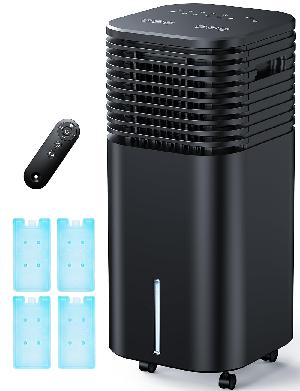 4-IN-1 Portable Air Conditioners, Evaporative Air Cooler w/4 Modes & 3 Speeds, 15H Timer for Smart Auto-off, 2-Gal Tank for 20H Cooling,17FT Remote,No Hose Needed,120°Oscillating Swamp Cooler
