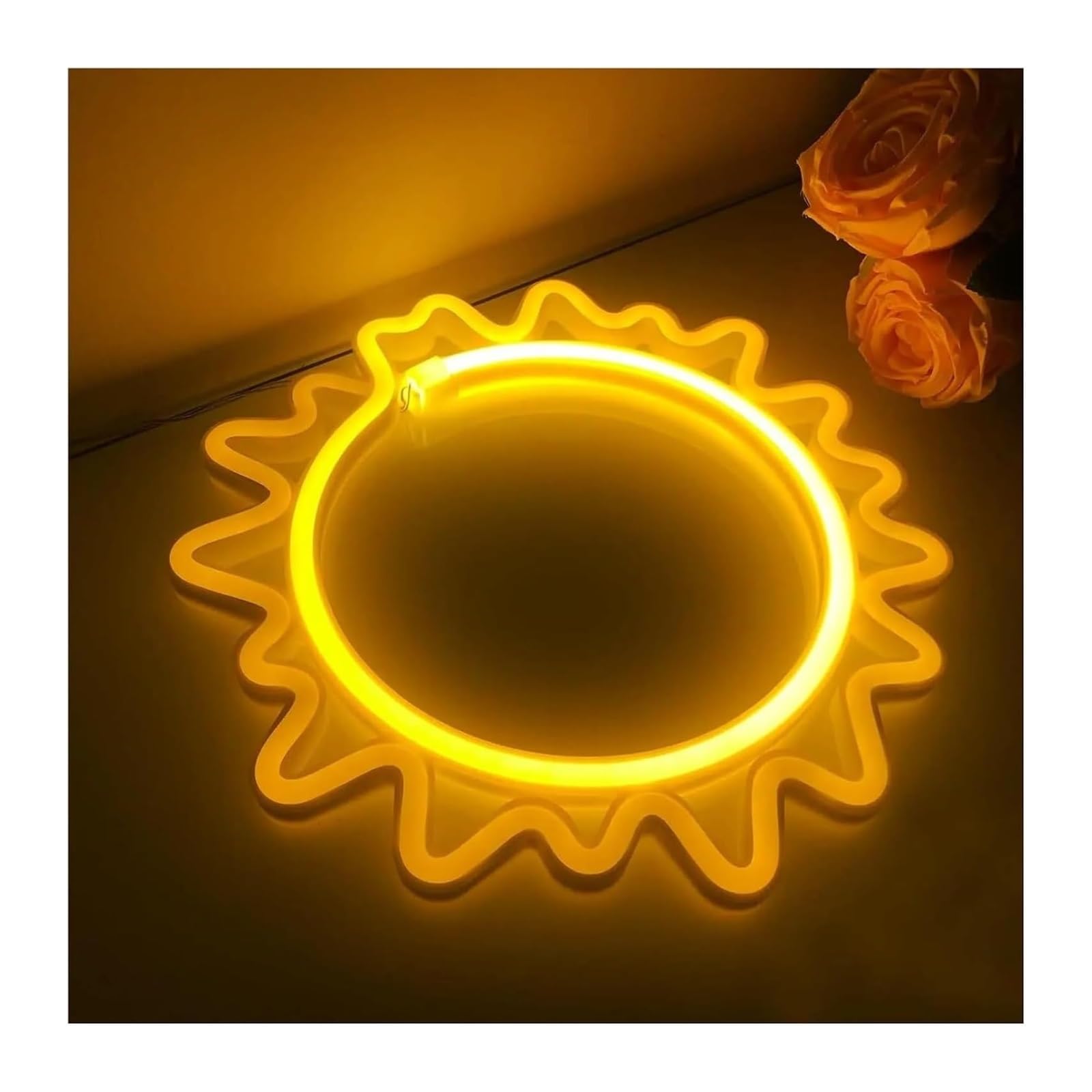 Generico Per la decorazione delle feste con insegne al neon, sole per decorazioni murali per camera da letto