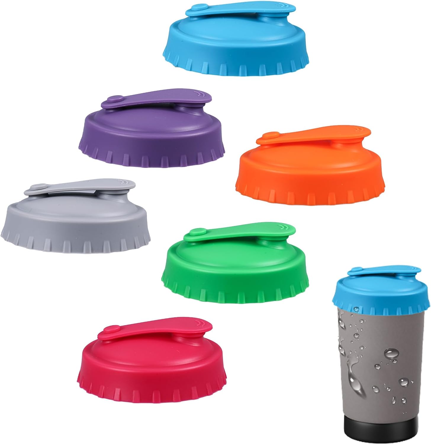 6pcs Silicone Can Lids, Reusable Soda Can Lid Fit for