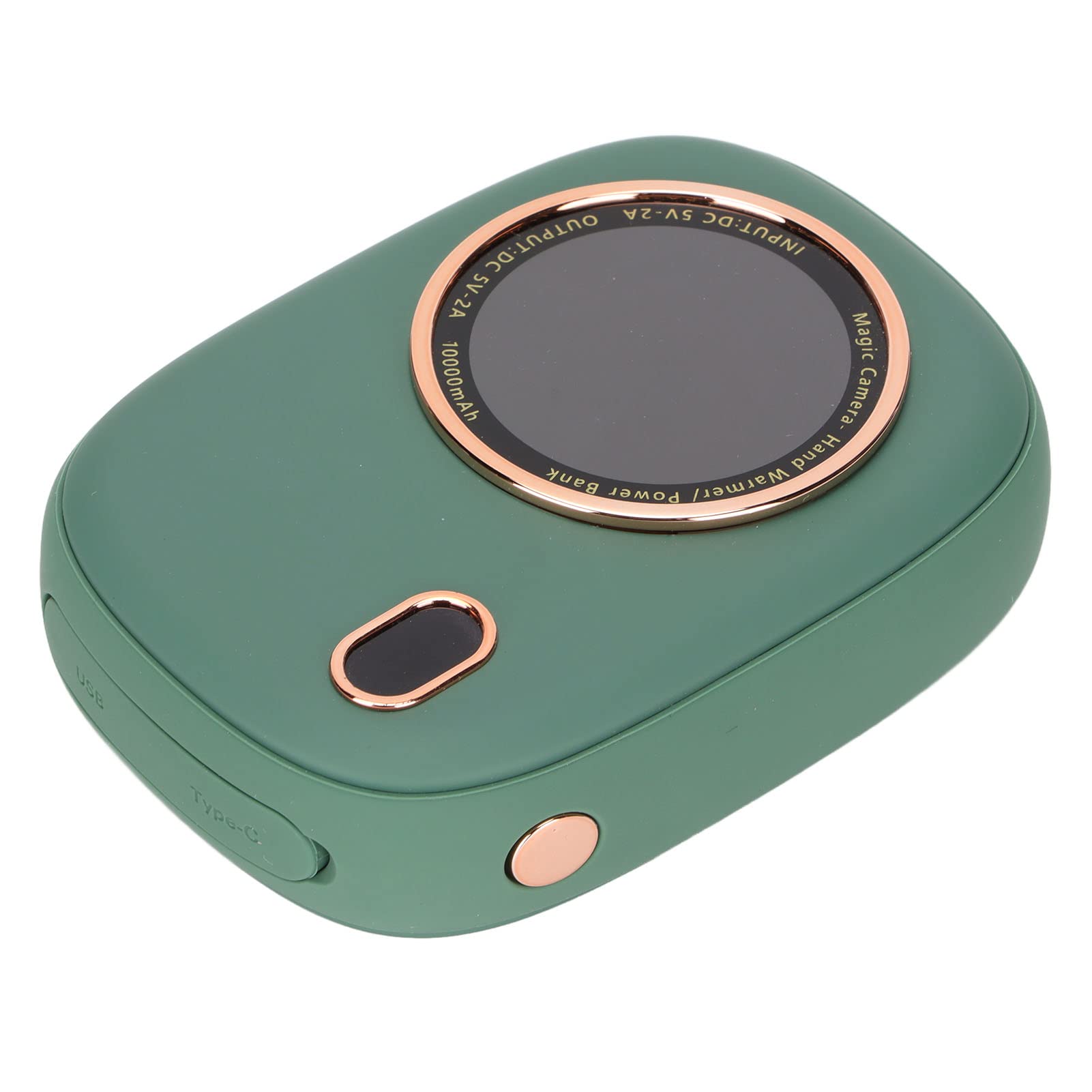 Akumulatorowy ogrzewacz do rąk Elektryczny ogrzewacz do rąk Akumulator 10000mAh Power Bank z wyświetlaczem LED na Camping Zimowe dni śnieżne(Green)