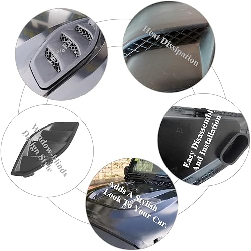 Miniatura 2 de Kit de cubierta de salida de aire de capó para Jeep Wrangler JK 10 aniversario, color negro, capó del motor, cucharada, salida de aire, cubierta de