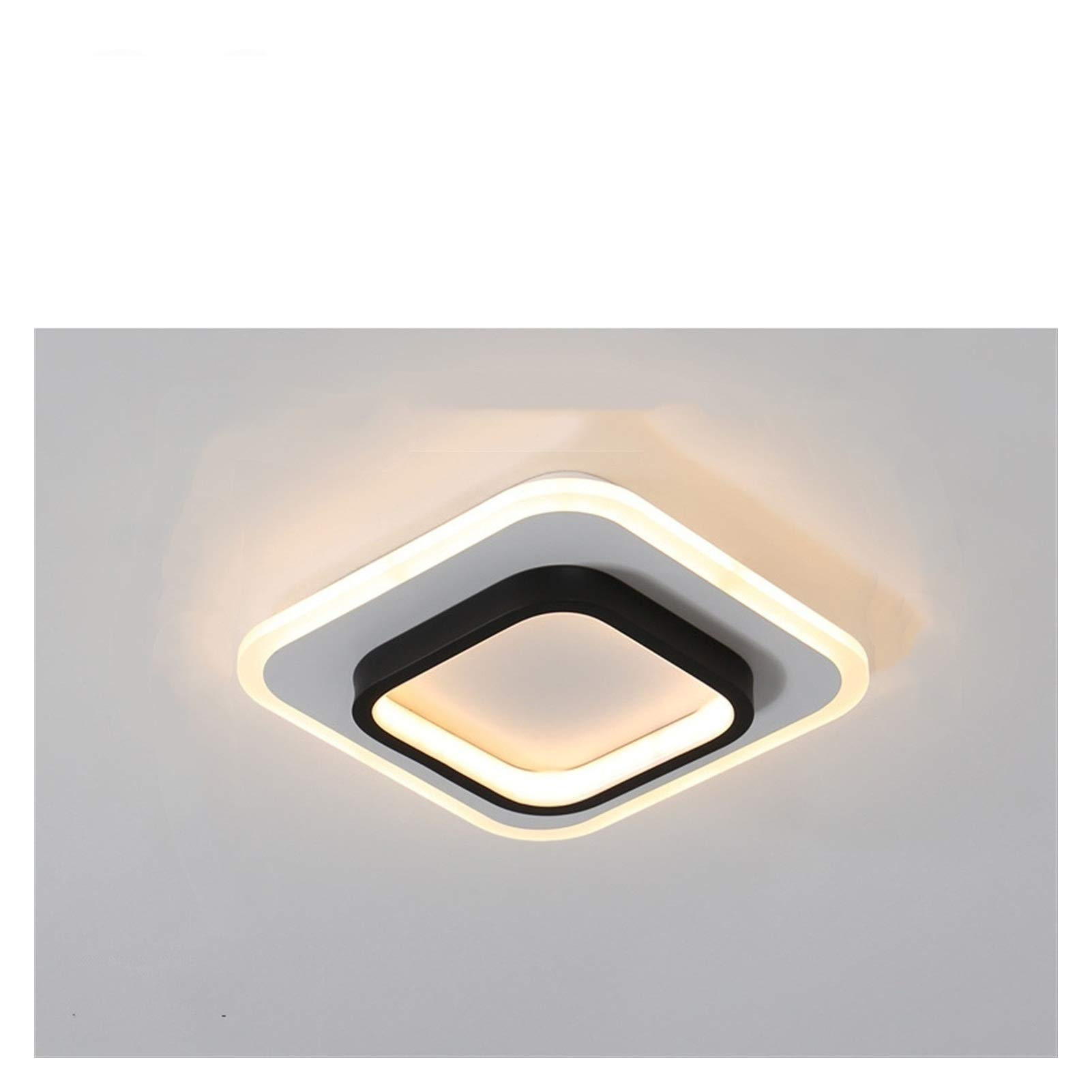 Lámpara de Techo,Plafon Led Techo Lámpara de techo ligero moderno Lámpara de techo Corredor de pasillo Balcón Foyer Luces de techo Decoración de lubricante de lubricante de la casa(Square black 24cm,W