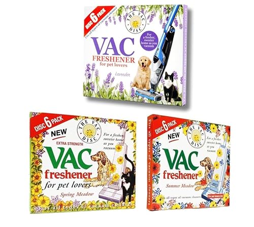 FIND A SPARE 3 PACK Vacuum Cleaner Air Freshener SPRING SUMMER AND LAVANDER Pack of 6 each Disc Pet Lovers Home Office Cleanliness Extra Strength Fresh Fragrance