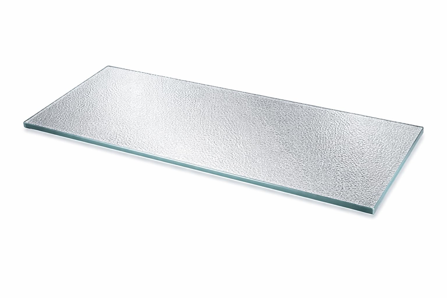 Ripiano Frigorifero Universale in Vetro Stampato C Opaco 47x27 cm 4mm | Mensola Vetro Frigo Extra Resistente Bordo Lucido | Ricambio Universale per Frigorifero
