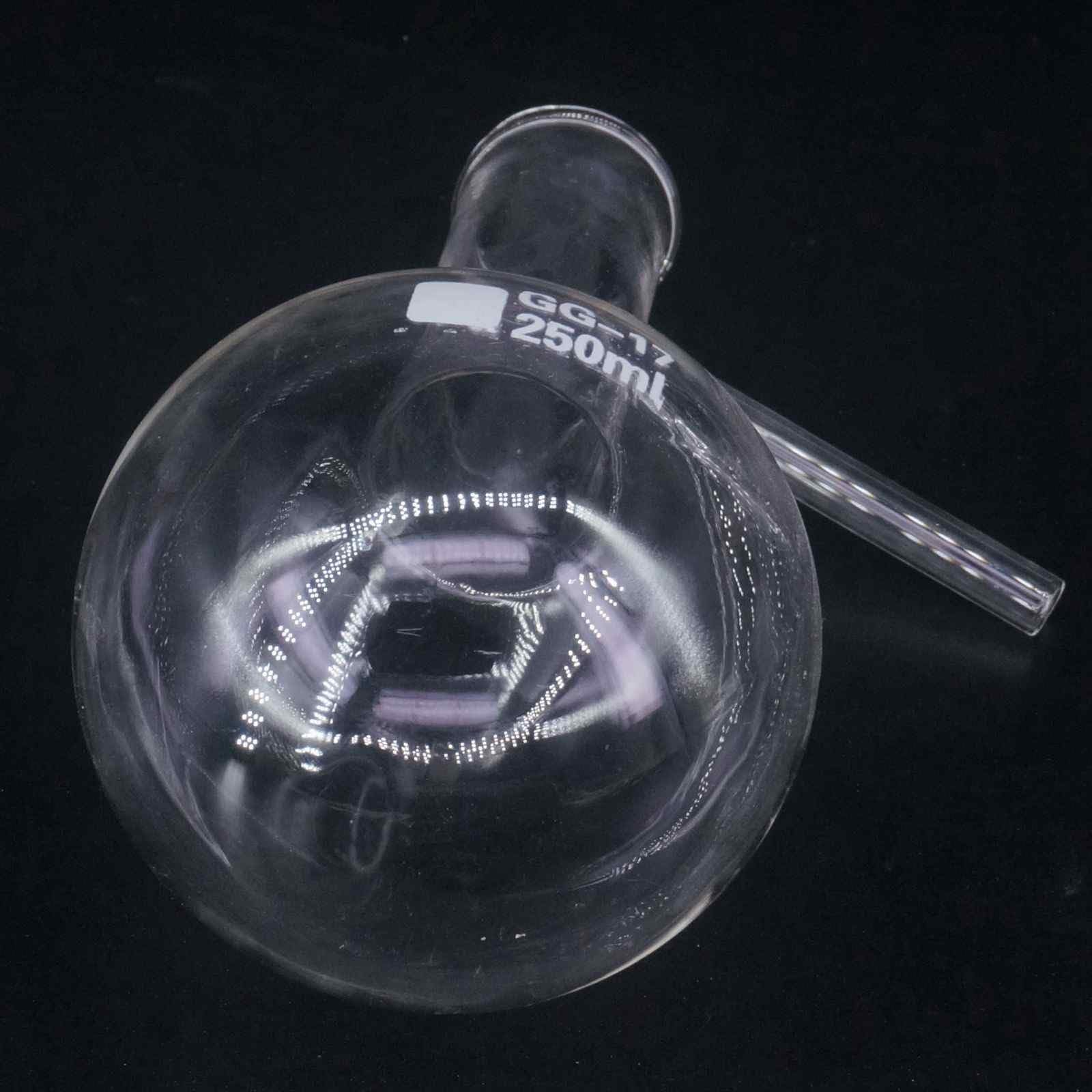 Matraz de vidrio de alto contenido en borosilicato Matraz de destilación de vidrio de borosilicato de 100 a 2000 ml de fondo redondo con brazo lateral(500ml)