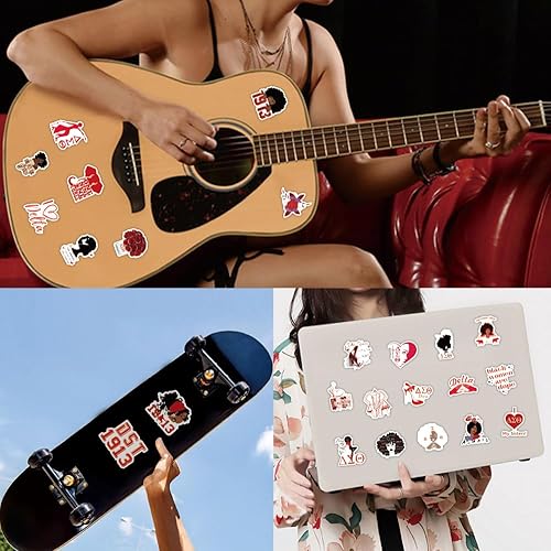 Miniatura 3 de 100 calcomanías de hermandad de mujeres Delta Sigma Theta, lindas calcomanías estéticas impermeables de vinilo para botellas de agua de laptop,
