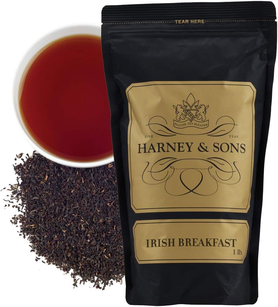 Harney and Sons Irish Breakfast Tea | 16 ounce bag 100% Assam Black Tea Loose Leaf, Bold Breakfast Tea, Caffeinated