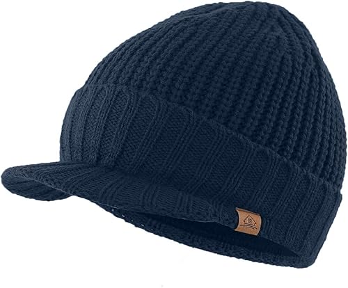 Home Prefer - Gorro de punto grueso de invierno con visera para hombre disponible en Yaxa Colombia