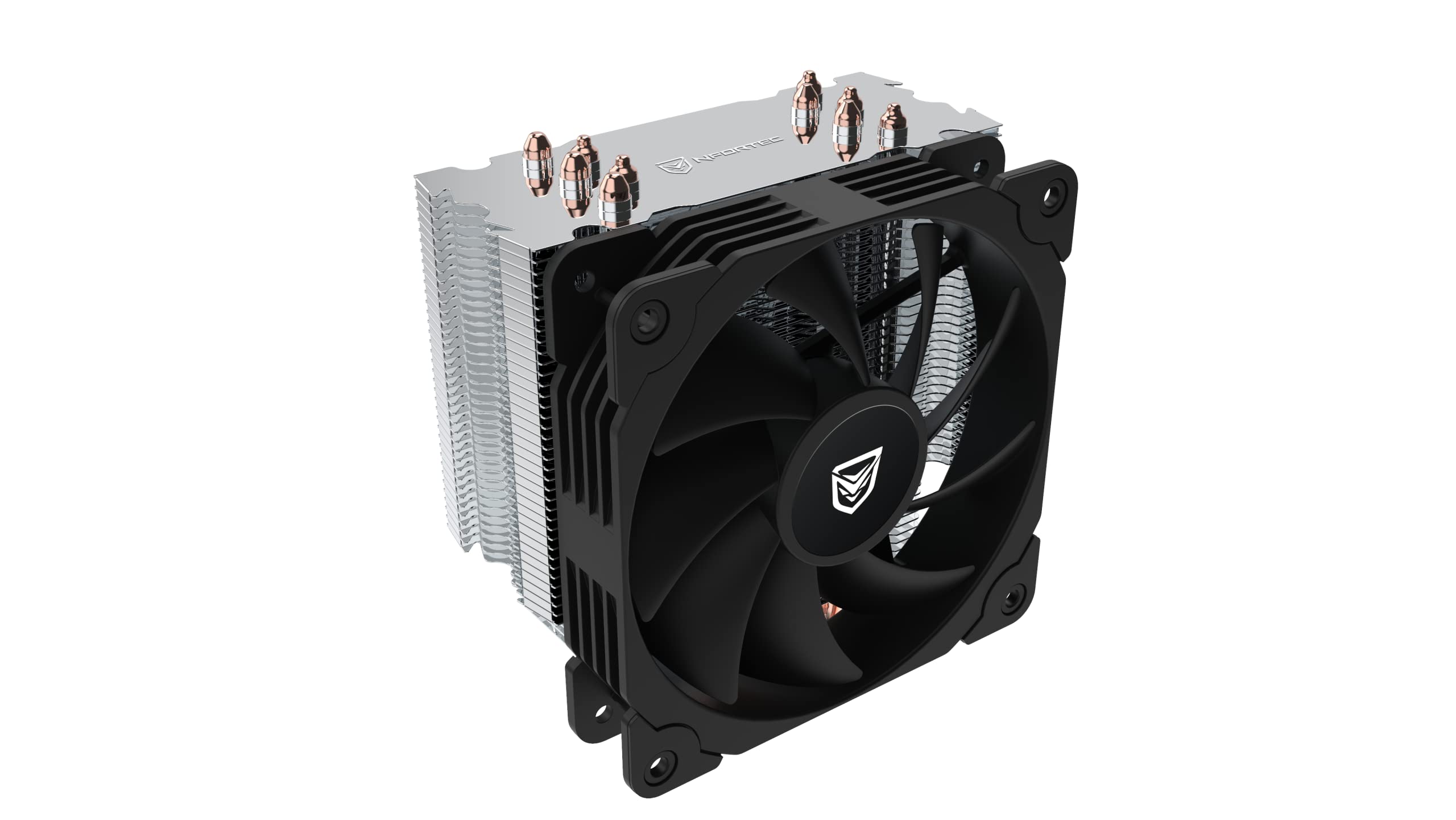 Nfortec - VELA X Dissipatore per CPU con 5 heatpipes, ventola PWM da 120 mm, TDP 150 W, compatibile con LGA1700 e AM5, nero