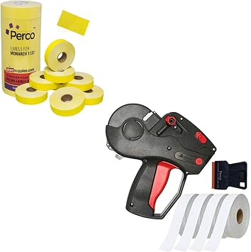 Perco Monarch 1131 Price Gun with Labels Starter Kit Bundle with Perco Yellow Pricing Labels for Monarch 1131 Pricing Gun