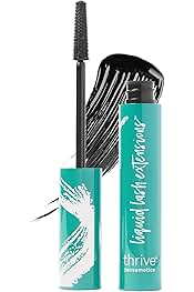 Liquid Lash Extensions Mascara, Tubing Thrive Mascara Lengthening, Volumizing & Curling, Smudge Proof, Washable, No Clumping or Flaking, Vegan & Cruelty Free, Brynn (Rich Black)