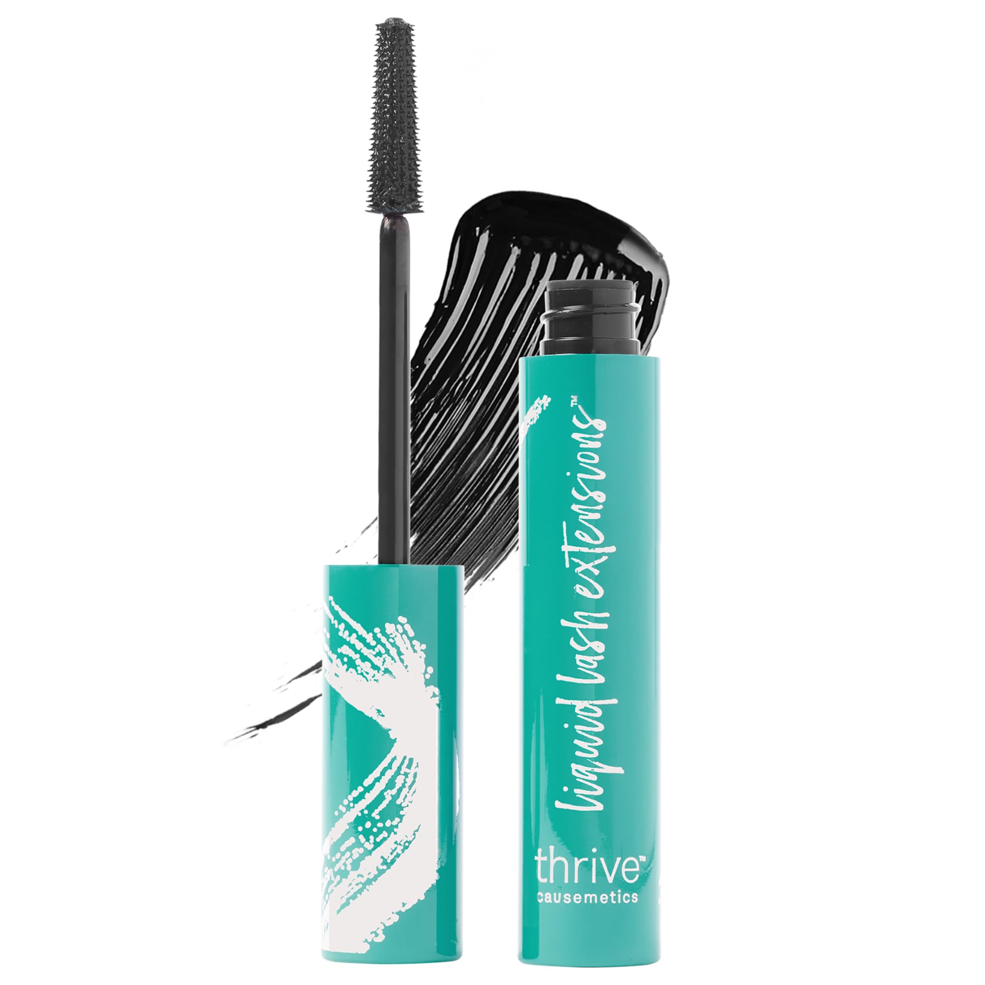 Thrive CausemeticsLiquid Lash Extensions Mascara, Tubing Thrive Mascara Lengthening, Volumizing & Curling, Smudge Proof, Washable, No Clumping or Flaking, Vegan & Cruelty Free, Brynn (Rich Black)