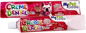 Creme Dental para Cães, Pasta de Dente para Cachorro, Sabor Morango