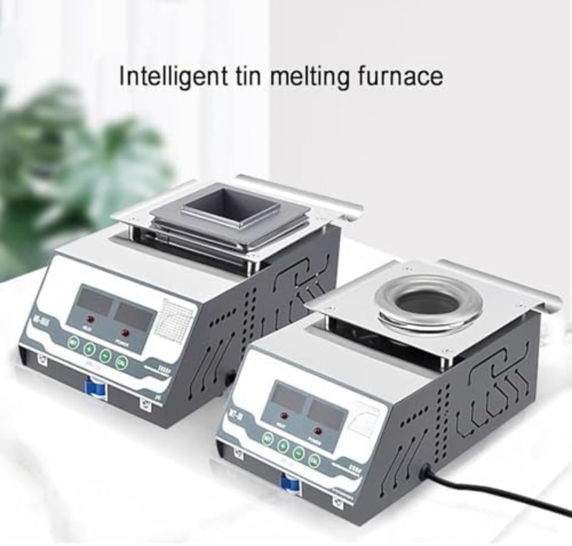 Olla de soldadura eléctrica, baño de plomo y titanio, rango de temperatura de 0 a 600 °C, con pantalla digital de doble temperatura, para soldar, fundir metal