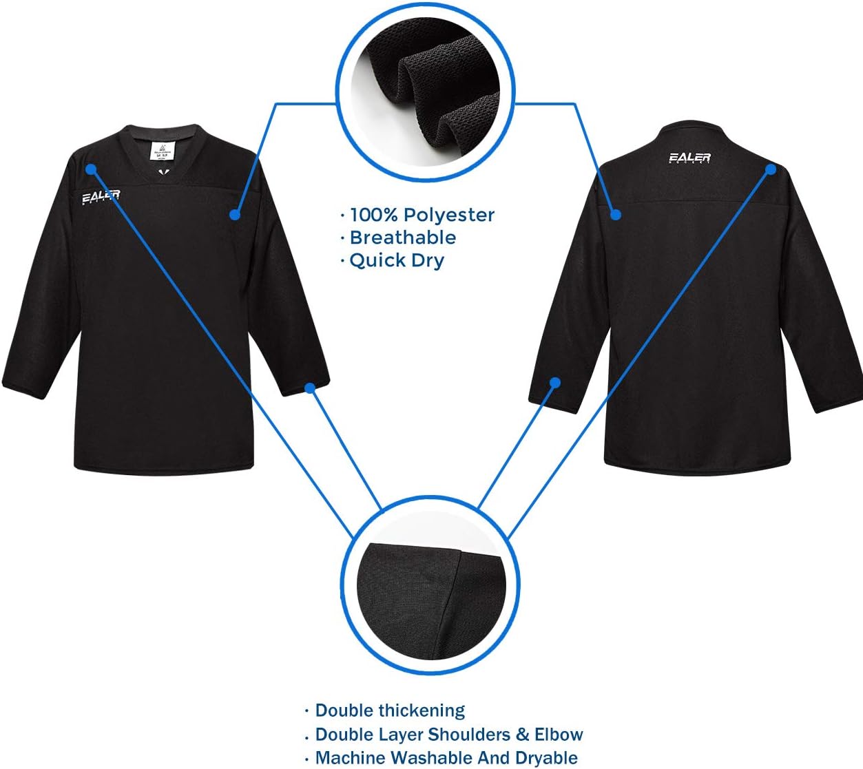 EALER H90 Series (190g) Blank Ice Hockey Practice Jersey : Sports & Outdoors