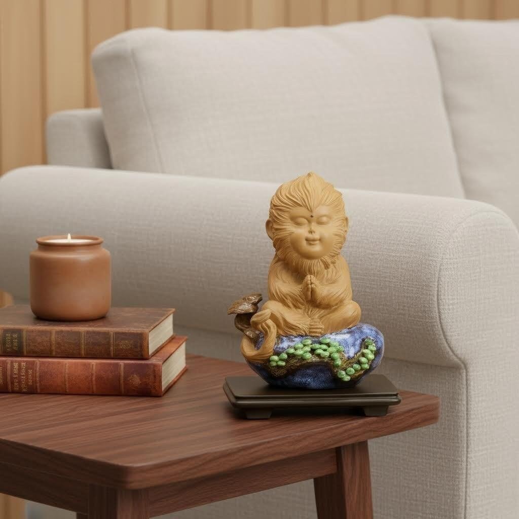 Ceramiczna figurka małpy chiński styl duch małpa rzeźba idealna do salonu, gabinetu lub baru
