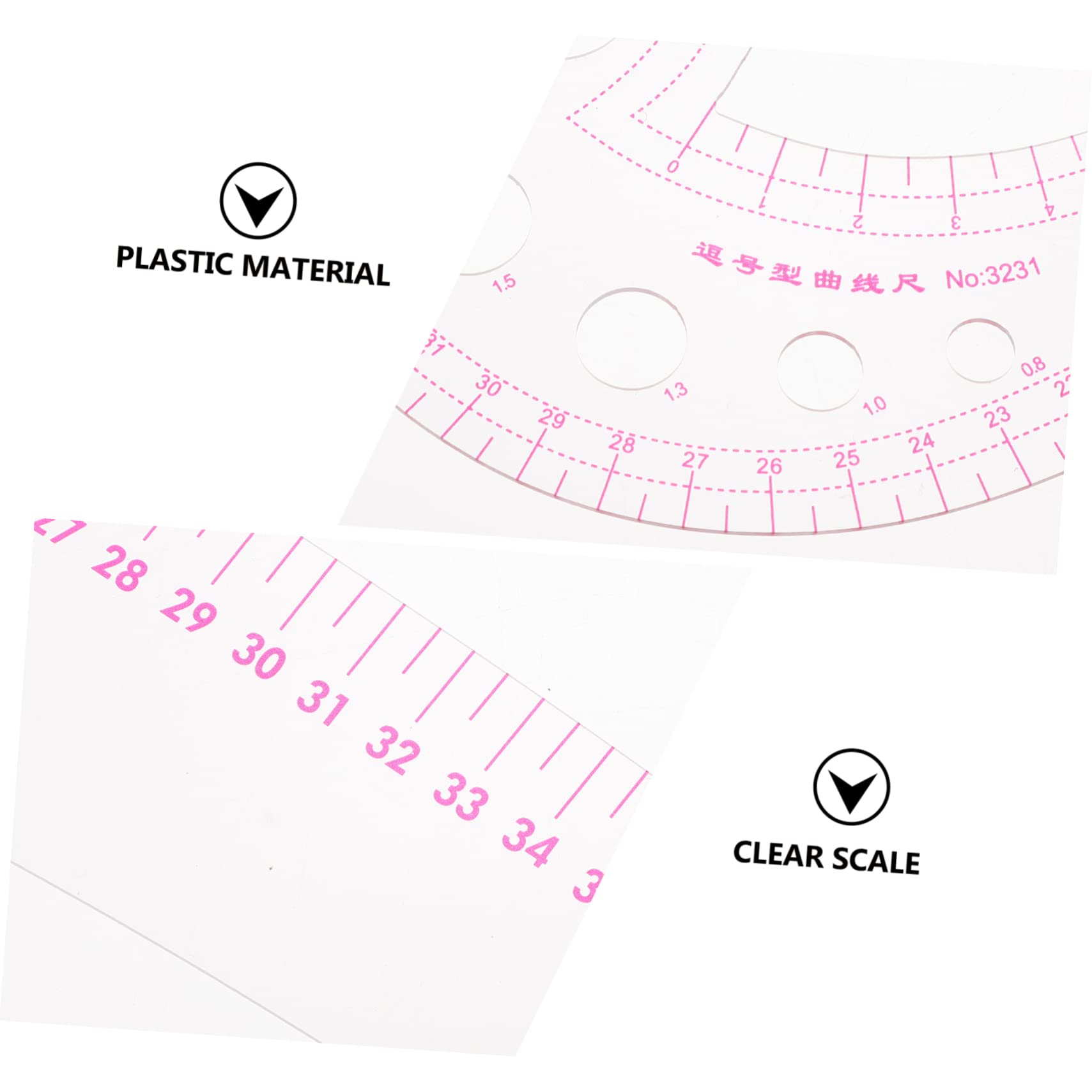 Ciieeo Herramientas De Corte Regla Curva Para Ropa Regla De Costura De Plástico Para Prueba De Ropa Taller