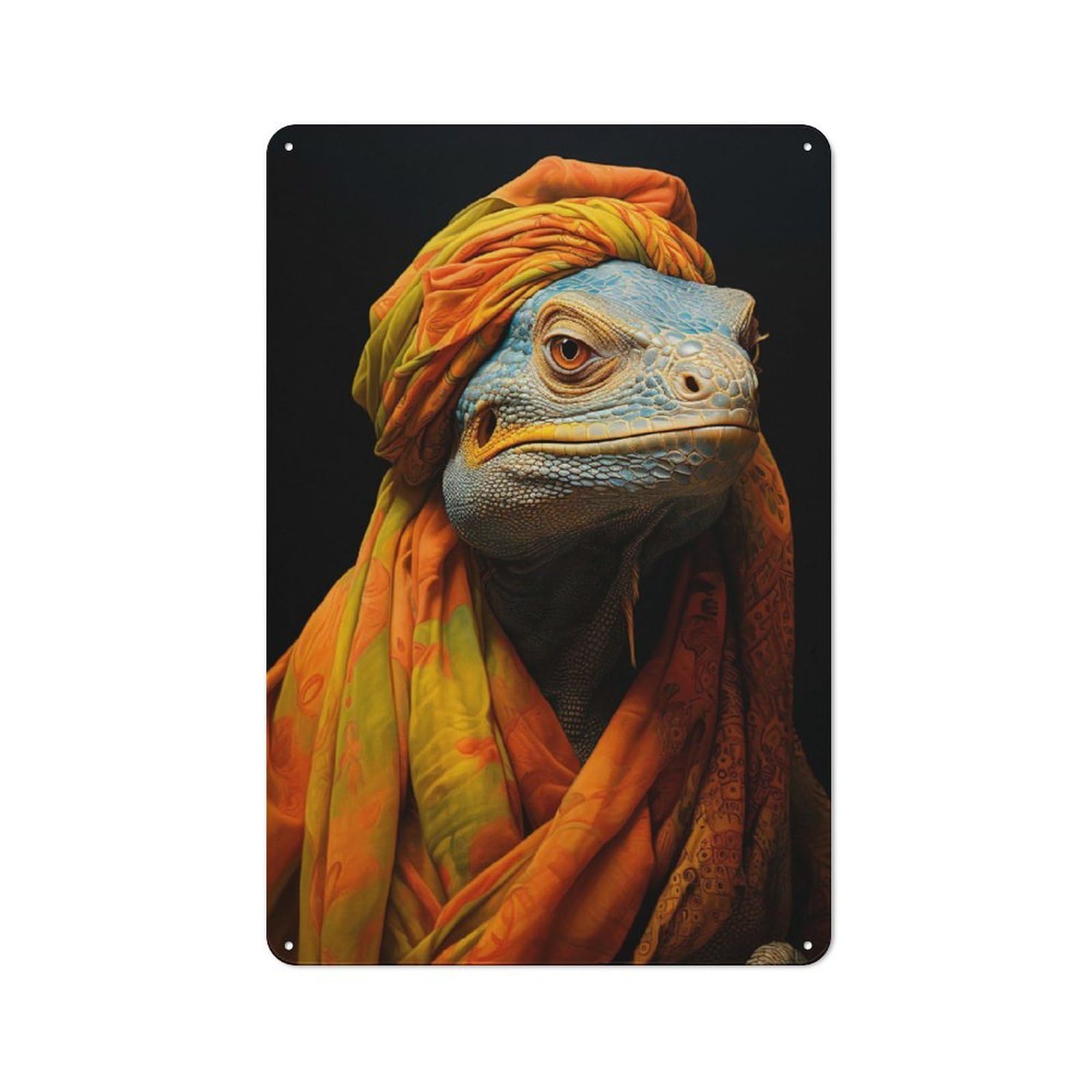 Junmoney Oriental Lizard Retro Tin Sign 30X20cm For Bar Or Restaurant, For Collectors Of Retro Metal Wall Decor