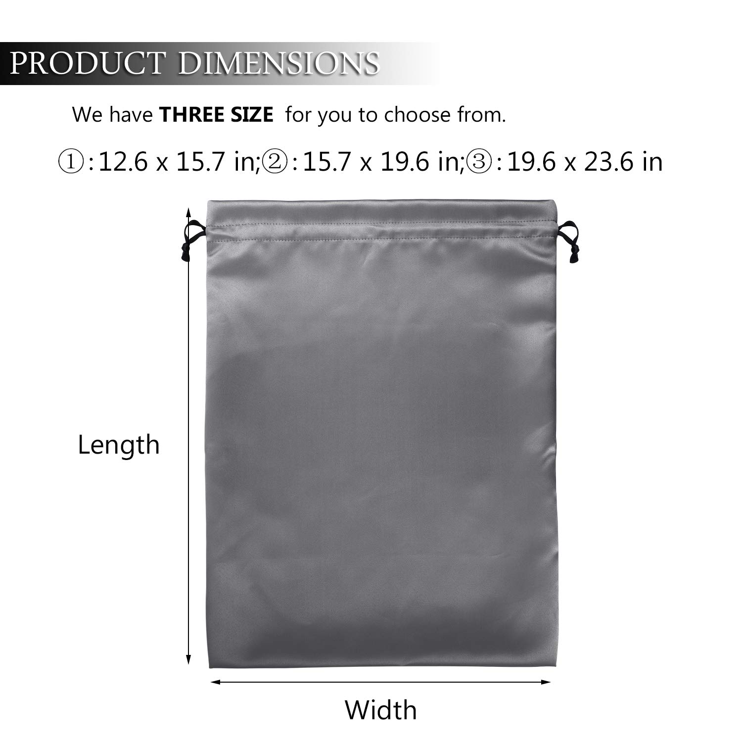 Bolsa de almacenamiento para el polvo, de seda gruesa con cordón para bolsos de lujo, bolsos de mano, bolsos de mano, botas, zapatos y botas, color plateado