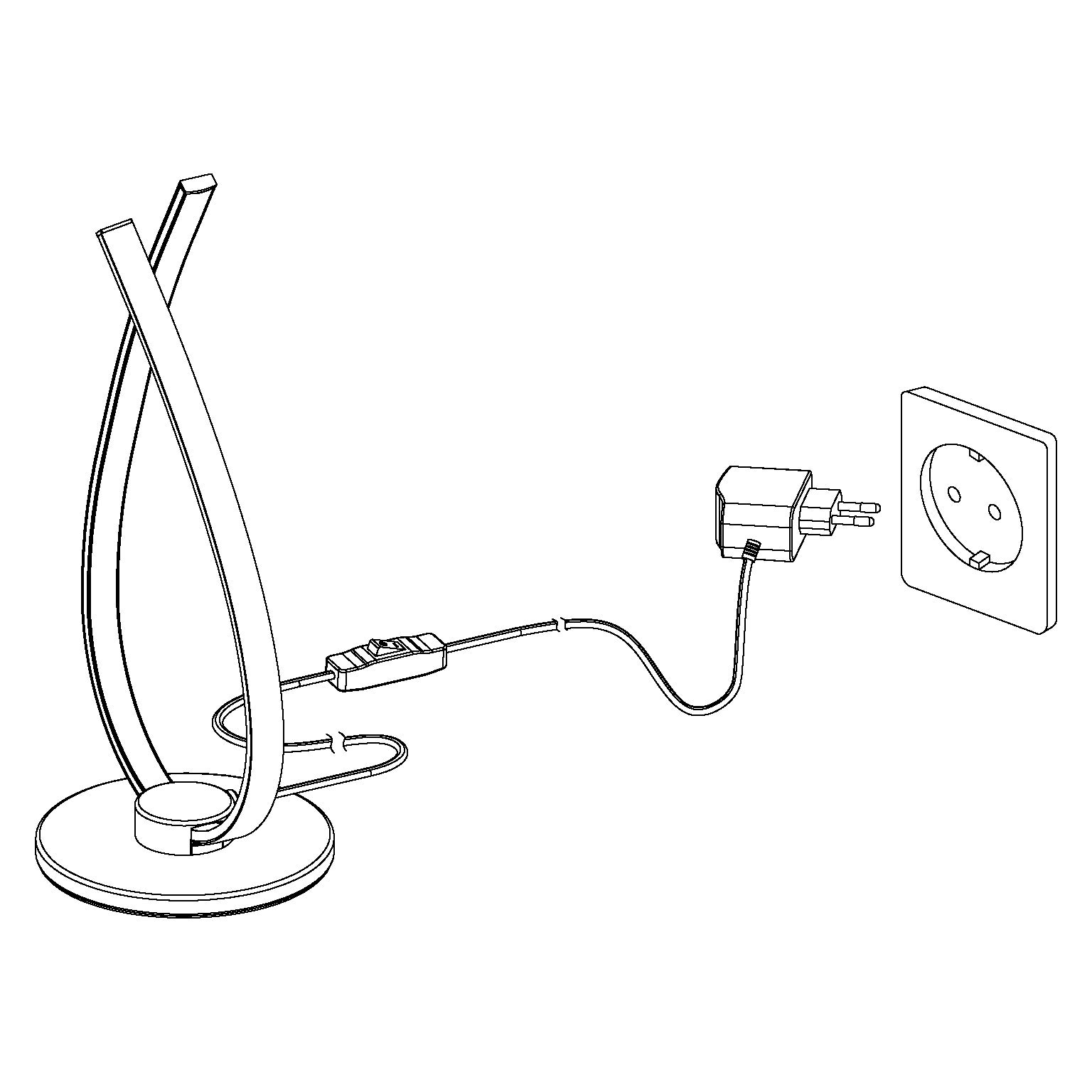Eglo LED lampada da tavolo Palozza, lampada da tavolo 1 fiamma, lampada