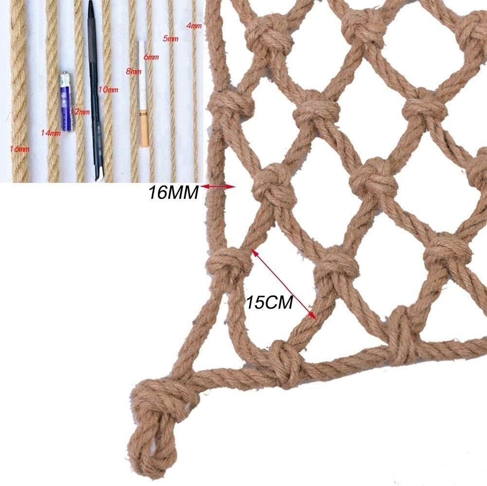 Red de cuerda de escalada de 16 mm – 2 m x 2 m, red de seguridad duradera al aire libre para jardín, decoración de pared y actividades de escalada, diseño fuerte y resistente a la intemperie
