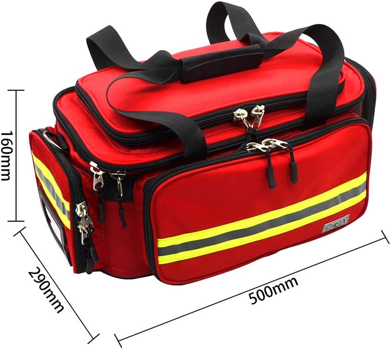 EMT Camping First Aid Trauma Kit Emergency Responder Bag Red Medical Bag with Belt for Car Empty 19.6 X 9.8 X 7.8 Inch : Tools & Home Improvement