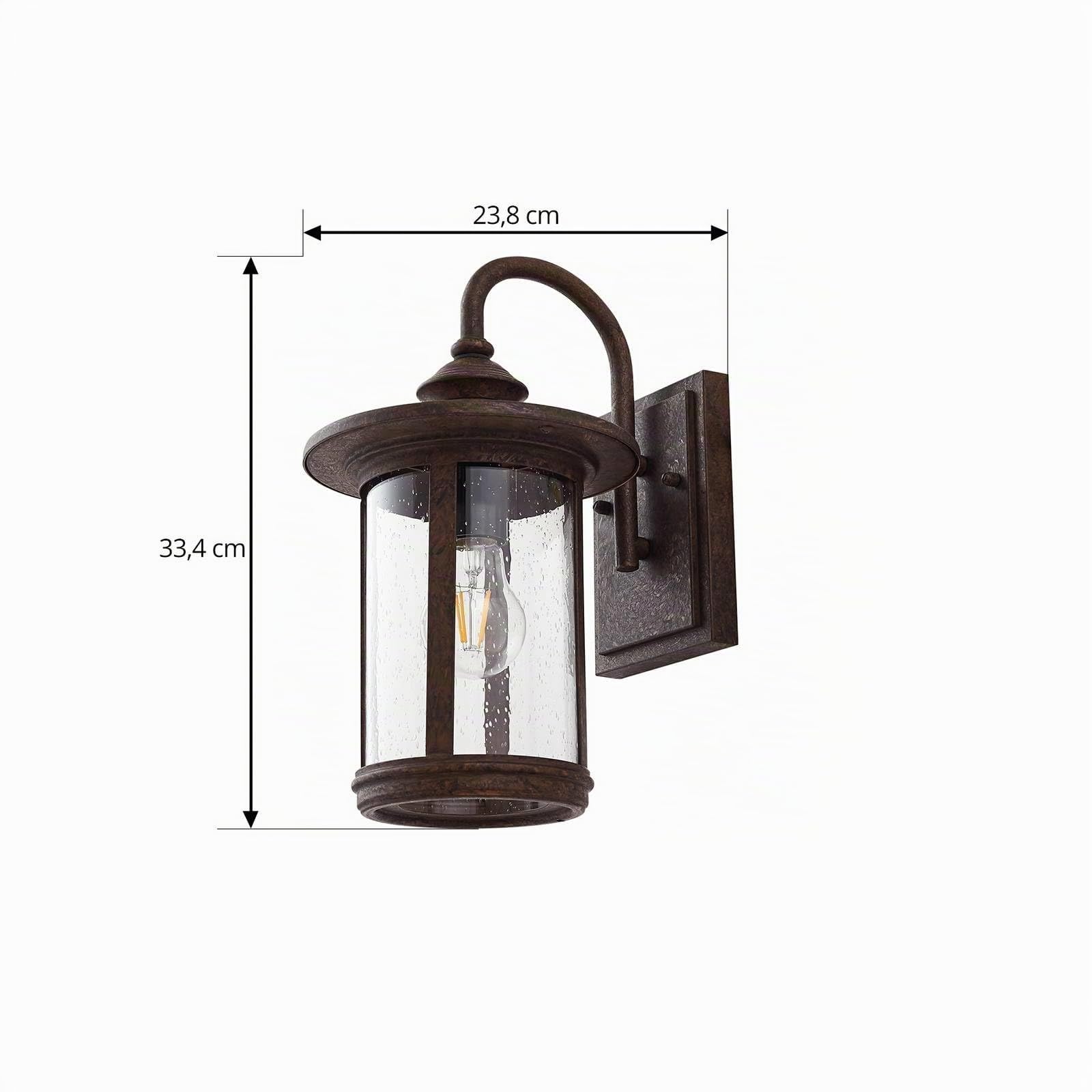 Lindby Wandlampe außen Laterne rostfarben, Wandleuchte aussen Aussenleuchte IP23 Außenlampe 1x E27 ohne Leuchtmittel Außenbeleuchtung Hauswand Garten