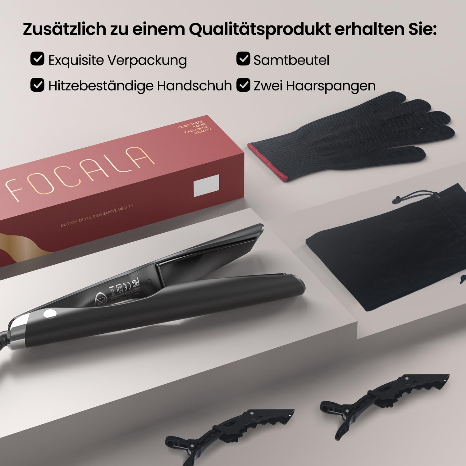 Glätteisen Locken und Glätten 2 in 1: Haarglätter Geschwungene Stylingplatten zum Glätten Locken Wellen Keramikbeschichtung Ionen Technologie weniger Frizz mehr Glanz 120-230°C fur alle Haartypen