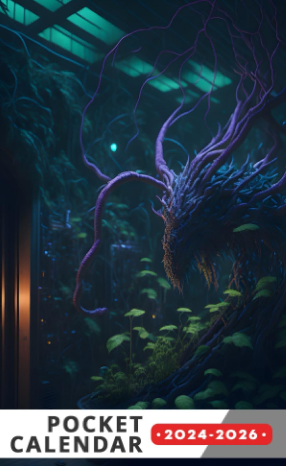 Pocket Calendar 2024 - 2026 With Moon Phase: Three-Year Monthly Planner for Purse , 36 Months from January 2024 to December 2026 | Futuristic ... | Scientific curiosity | Impending peril