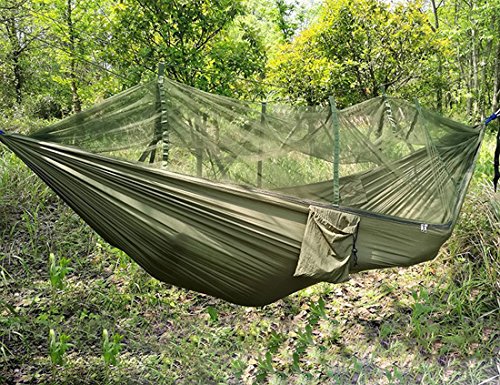 Extra fuerte paracaídas Nylon Hamaca con mosquitera para Camping Viaje