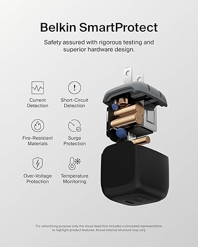 Miniatura 4 de Belkin Bloque de cargador USB C de 45 W - PD3.1 PPS carga súper rápida - Samsung Galaxy S25, S24, Apple iPhone 17, Air, Pro, Pro Max, AirPods, Apple