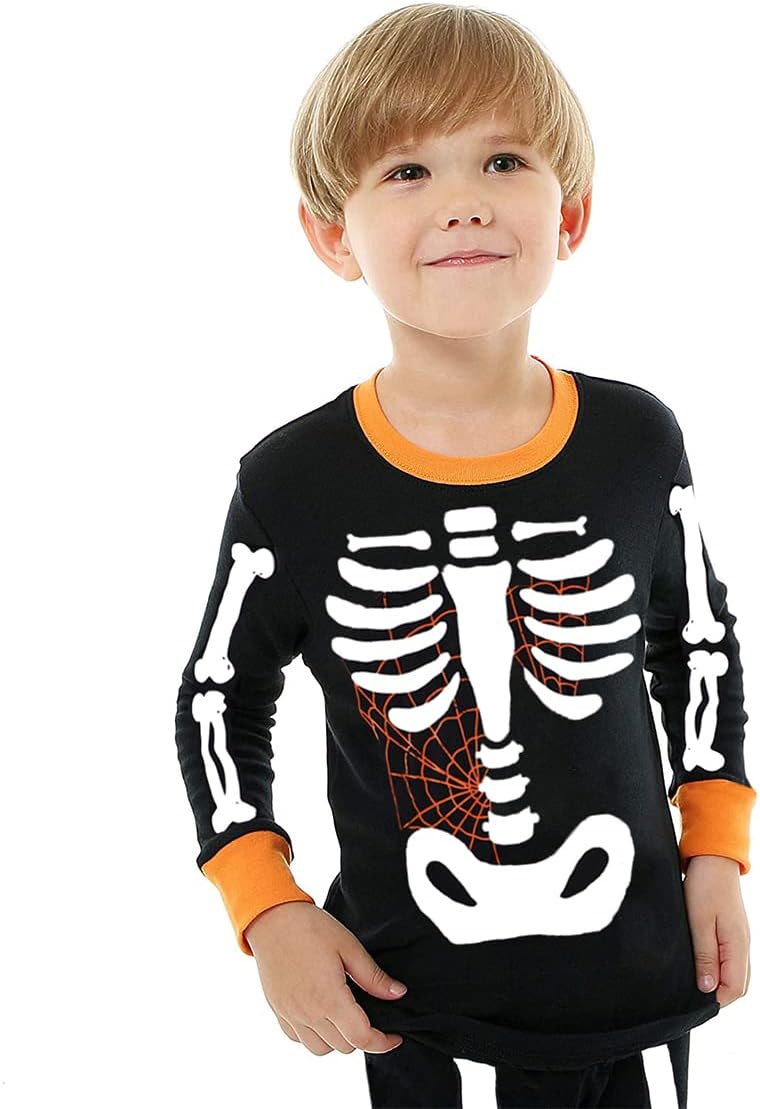 EULLA Little Boy Pajamas Sets Toddler Skeleton Pumpkin Cotton Kids Sleepwear 2-7 Years - Image 3