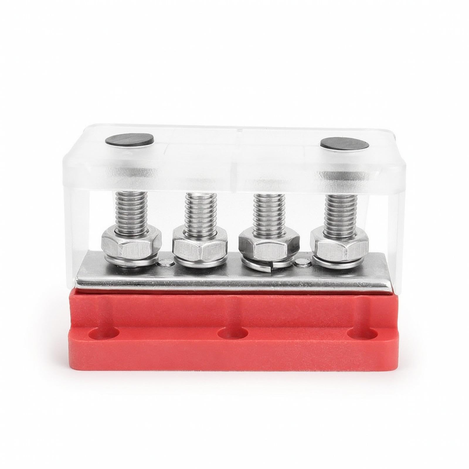CALANDIS 10mm Busbar High Current Bus Bar Terminal Block with Posts Heavy Duty Bus Bar with Cover for Electricians, Hobbyists, Marine Wiring, Vehicles 4-stud Bus Bar - R a-image-18