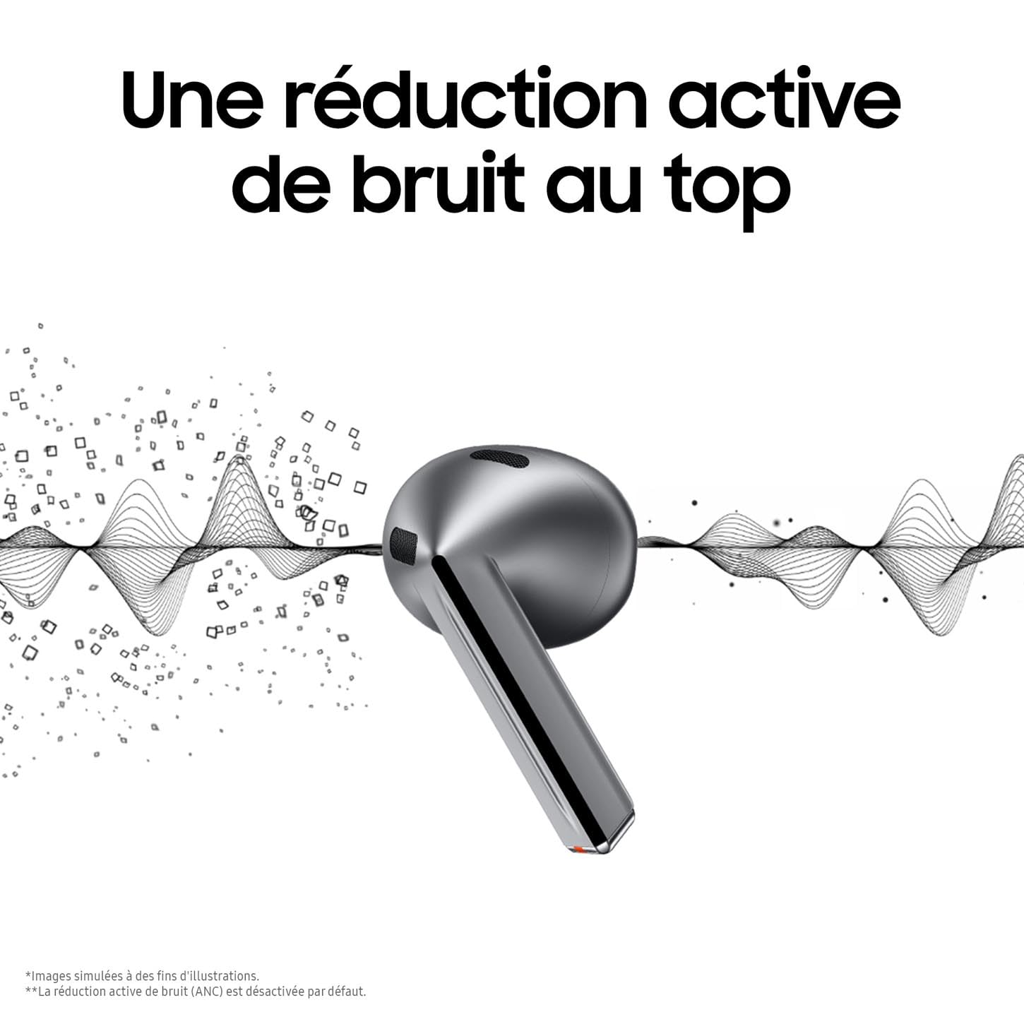 Samsung Galaxy Buds3, Écouteurs sans Fil, Réduction Active de Bruit, Bluetooth, Blanc, Audio 360, Galaxy AI, Chargeur Secteur Inclus, (Version FR) [Exclusivité Amazon]