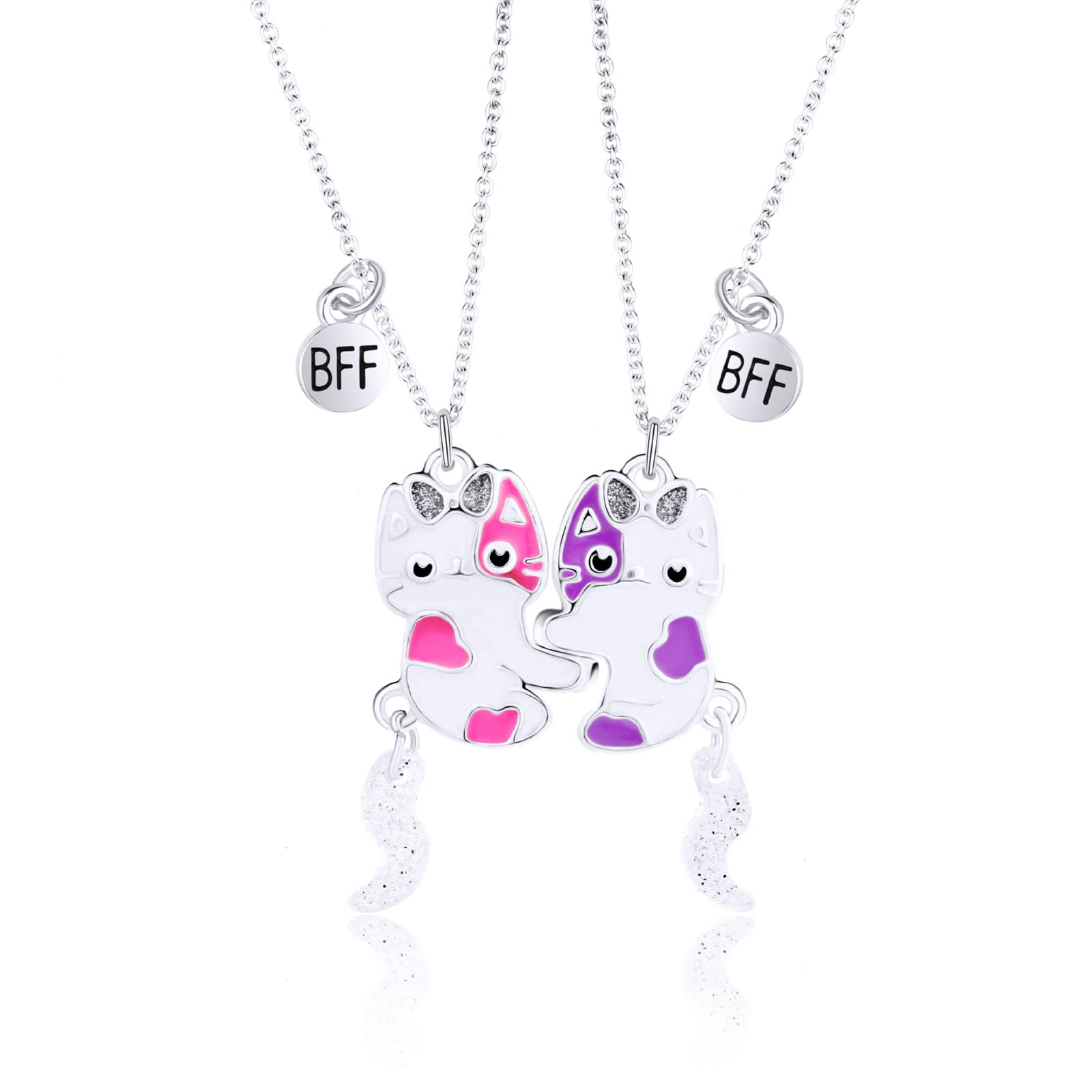 CERSLIMO Best Friend Necklace Rainbow Heart Friendship Necklace, Matching Bff Necklace For 2 Girls|Magnetic Necklaces Teen Girl Gifts Kids Jewellery For Women Graduation Birthday Christmas Gifts, Zinc (B0B7KXD427) Amazon Price History, Amazon Price Tracker