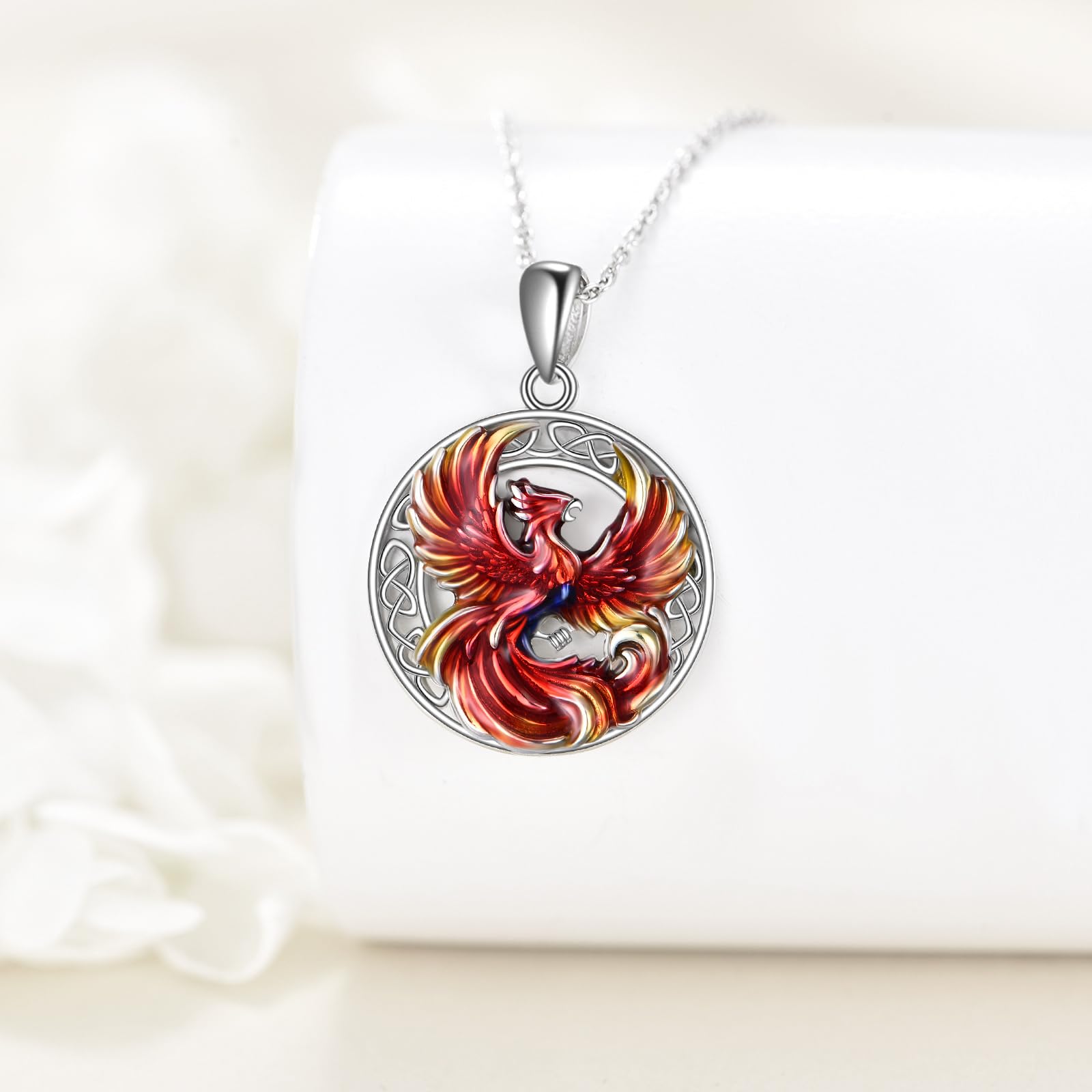 KZX Phoenix Halskette 925 Sterling Silber Keltische Phoenix Anhänger Halskette Phoenix Schmuck Geschenke für Frauen