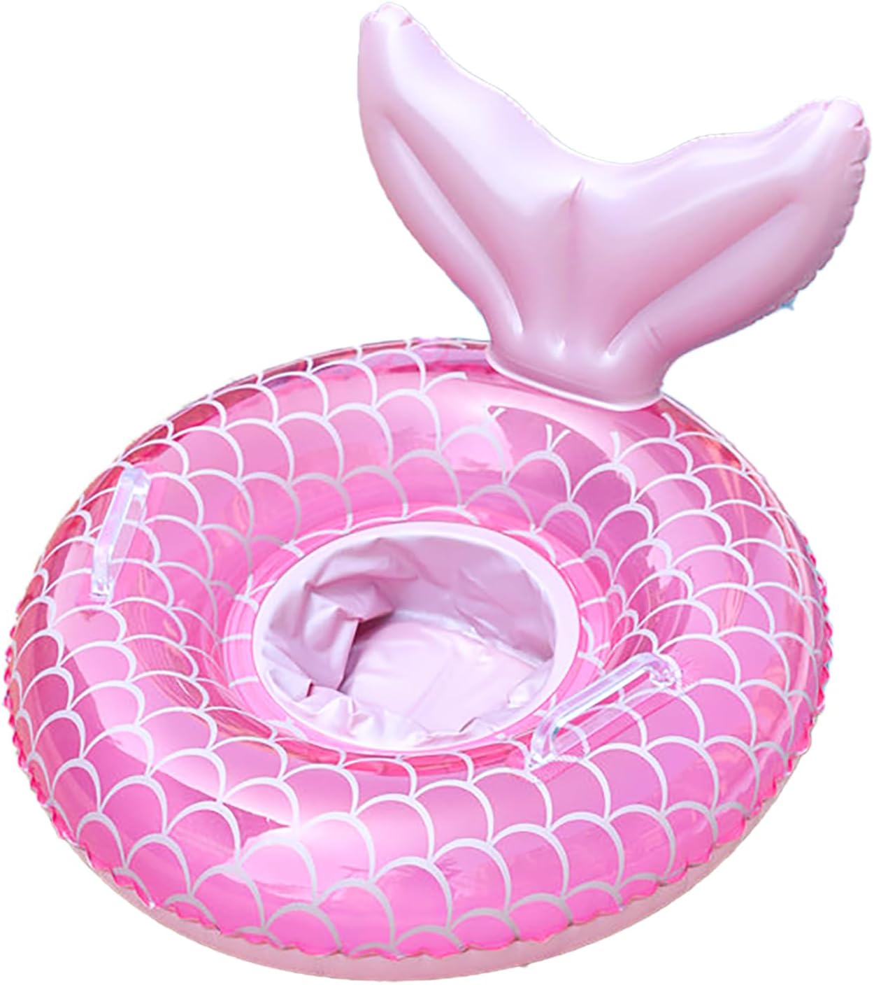 Baby Mermaid Pool Float with Seat and Handle for Baby Toddler, Pool Tube Ring Toys Summer Kiddy Beach Inflatable Swim Float for Girl Toddler Outdoor