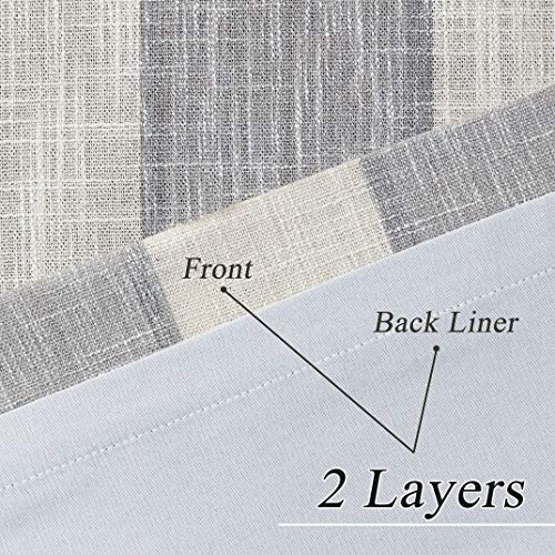 West Lake Full Blackout Curtain Panel Grey Beige Vertical Stripe Window Treatment Grommets Thermal Insulated Noise Reducing 100% Blackout Drape For Living Room, Bedroom, 50"Wx84"L, 2 Panel, Gray/White #TOP3