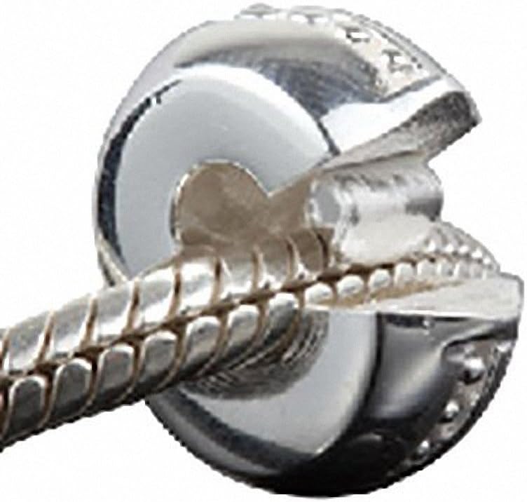 2PCSAuthentic 925 Sterling Silver Clip Lock Charm Beads for Charms Bracelet (dots)