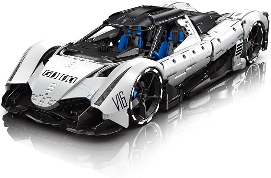 Deevel Sixteen 18 Supercar Building Blocks Set, 4016 Pieces Technik V16 Racing Model, MOC Sports Car Challenging Project -Construction Collection Gift for Adult