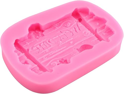 Miniatura 8 de ZiXiang Molde de silicona para letrero de madera de jardín, letrero de bienvenida para decoración de pasteles de azúcar, decoración de cupcakes,