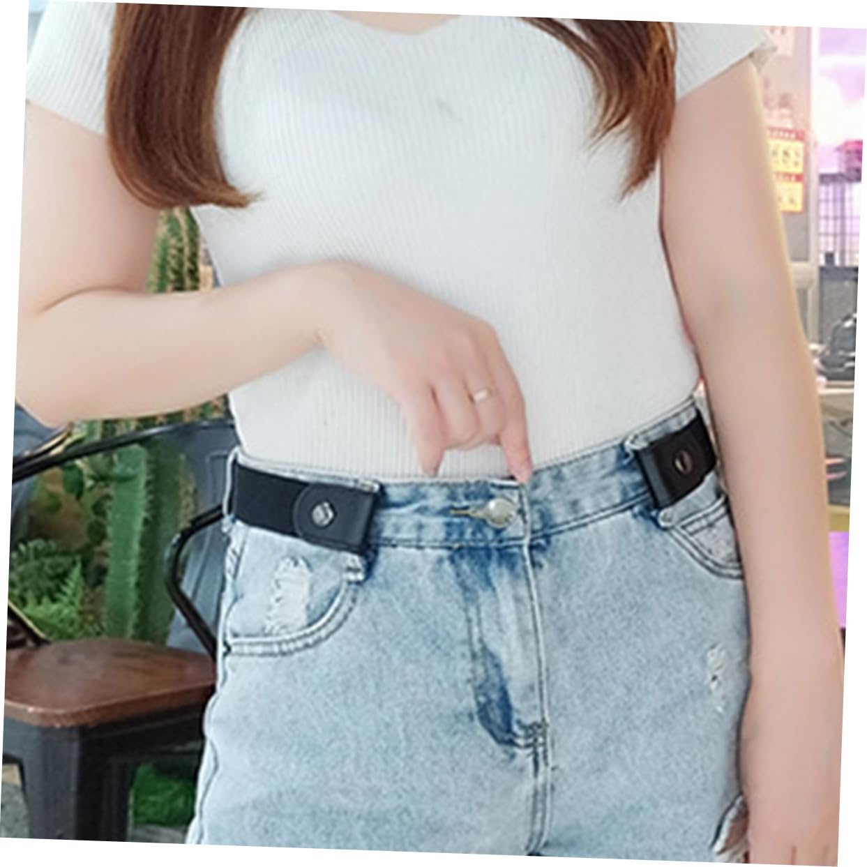 COLLBATH 6stücke Schnallenloser Gürtel Unsichtbarer Elastischer Taillengürtel Für Damen Und Verstellbar Und Dehnbar Für Jeans Und Hosen Kaffee