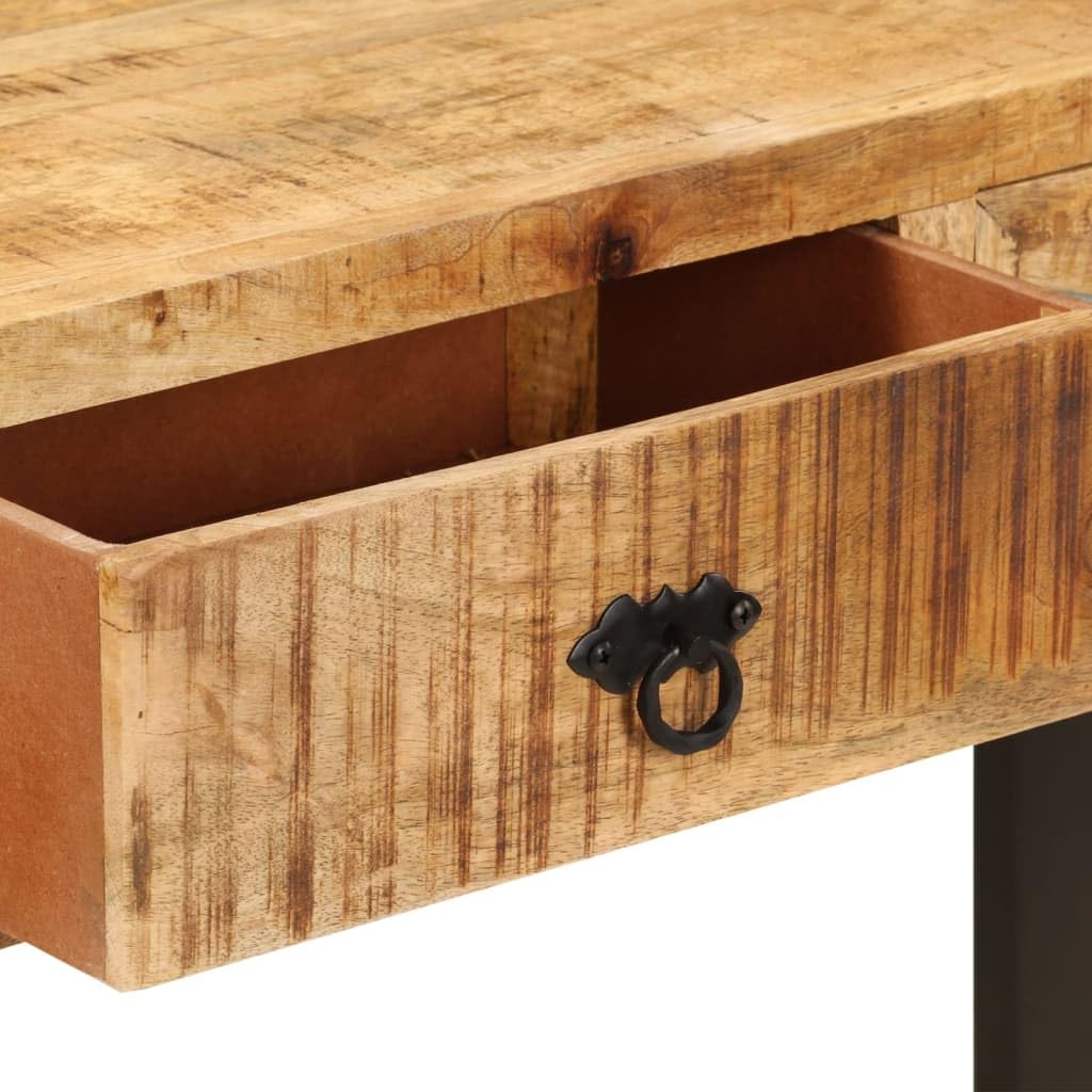 vidaXL Mango Mesa Entrada Consola Recibidor Madera Acero Galvanizado Mesita Auxiliar 3 Cajones Pasillo Vestíbulo Comedor Teléfono Llaves Mueble Bufé