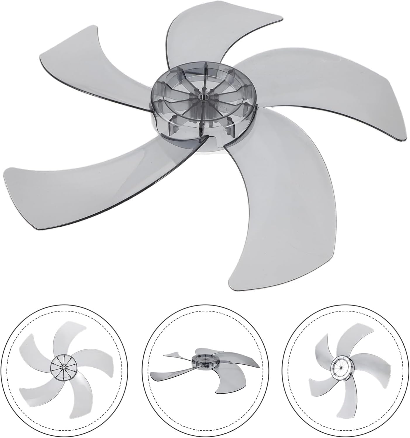 Plastic Fan Replacement Leaves Easy Install Pedestal Fan Blades Transparent Compatible