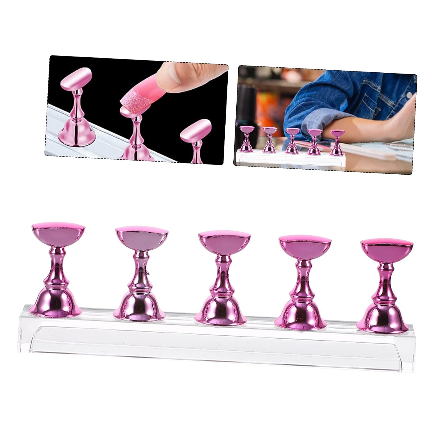 20pcs Magnetic Plastic Nail Display Stands for Nail Art Practice Diy False Tip Holders Sturdy Magnetic Base for Home Salon and Professional Use