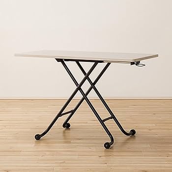 【送料込】ニトリ　昇降テーブル　ライザN 昇降センターテーブル(ライザN LBR/BK) | ニトリネット【公式