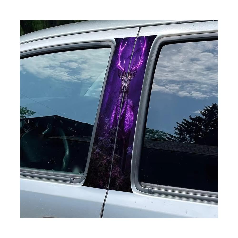 Bertdcx One Color 2 Pieces Of Automotive B-Pillar Film Psionic Deer Glossy Material Protective Auto Parts